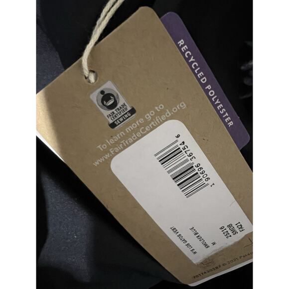 Patagonia Los Gatos Vest Sz M Gray Smolder Blue Fleece Full Zip Pockets - Picture 5 of 7